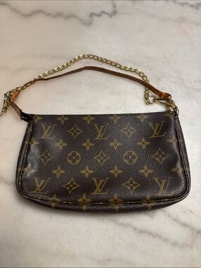 Louis Vuitton Monogram Mini Pochette in Brown and Gold
